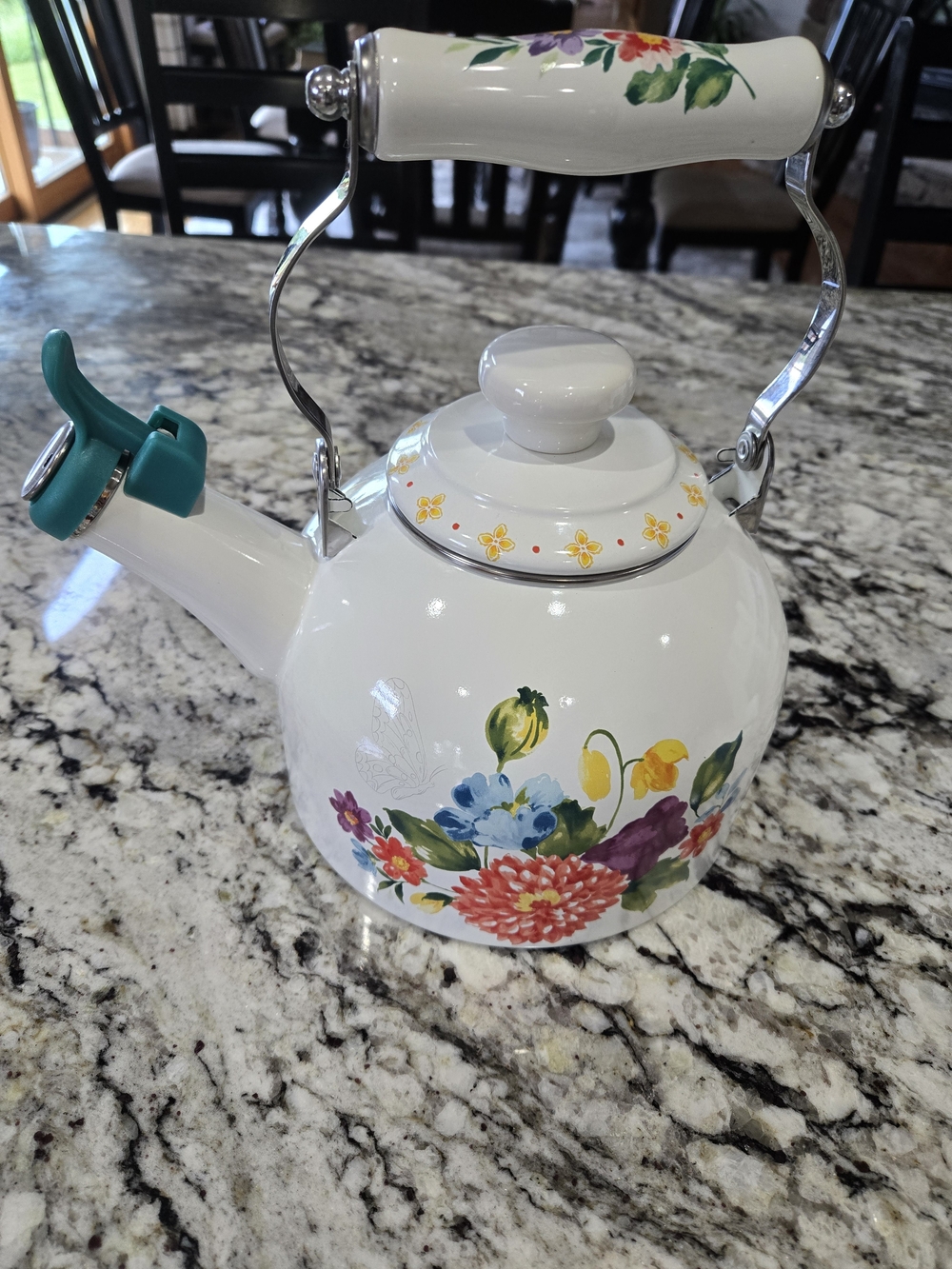 Pioneer Woman Blooming Bouquet Whistling Tea Pot - Picture 2 of 9